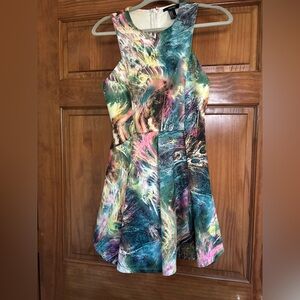 Abstract Pattern A-line Mini Dress